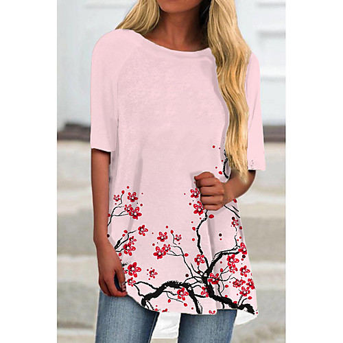 Women's T Shirt Dress Tee Dress Short Mini Dress Blushing Pink Half Sleeve Floral Print Print Spring Summer Round Neck Casual Holiday 2021 S M L XL XXL 3XL
Women's T Shirt Dress Tee Dress Short Mini Dress Blushing Pink Half Sleeve Floral Print Print Spring Summer Round Neck Casual Holiday 2021 S M L XL XXL 3XL