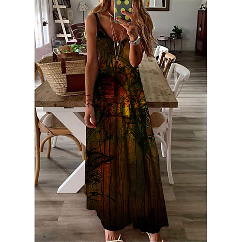 Women's A Line Dress Maxi long Dress Brown Sleeveless Butterfly Animal Print Spring Summer V Neck Casual Holiday 2021 S M L XL XXL 3XL
Women's A Line Dress Maxi long Dress Brown Sleeveless Butterfly Animal Print Spring Summer V Neck Casual Holiday 2021 S M L XL XXL 3XL