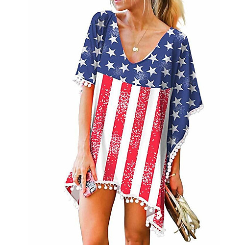 Women's T Shirt Dress Tee Dress Short Mini Dress Photo Color Short Sleeve Flag Spring Summer Casual / Daily Loose 2021 One-Size
Women's T Shirt Dress Tee Dress Short Mini Dress Photo Color Short Sleeve Flag Spring Summer Casual / Daily Loose 2021 One-Size