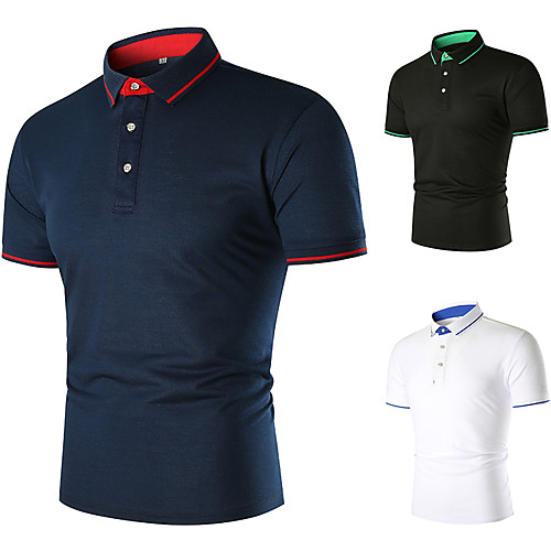Men's Golf Shirt Tennis Shirt non-printing Color Block Patchwork Short Sleeve Casual Slim Tops Basic White Black Navy Blue / Summer
Men's Golf Shirt Tennis Shirt non-printing Color Block Patchwork Short Sleeve Casual Slim Tops Basic White Black Navy Blue / Summer