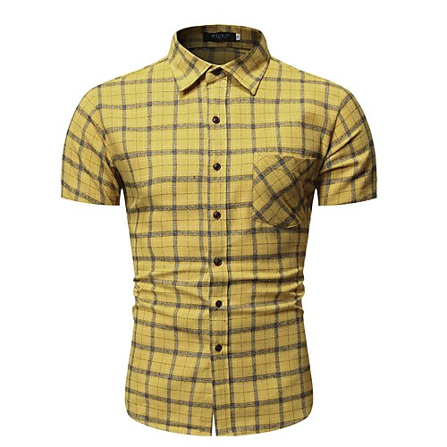 Men's Shirt non-printing Lattice Short Sleeve Casual Tops Simple Lightweight Classic Comfortable Yellow White / Work
Men's Shirt non-printing Lattice Short Sleeve Casual Tops Simple Lightweight Classic Comfortable Yellow White / Work