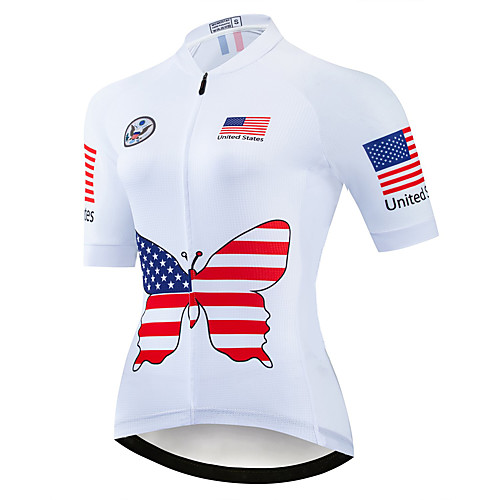 21Grams Women's Short Sleeve Cycling Jersey Summer Spandex Polyester White Butterfly USA National Flag Bike Jersey Top Mountain Bike MTB Road Bike Cycling Quick Dry Moisture Wicking Breathable Sports
21Grams Women's Short Sleeve Cycling Jersey Summer Spandex Polyester White Butterfly USA National Flag Bike Jersey Top Mountain Bike MTB Road Bike Cycling Quick Dry Moisture Wicking Breathable Sports