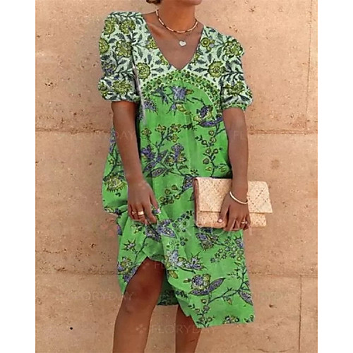 Women's A Line Dress Knee Length Dress Light Blue Blue Yellow Gray Green Orange Short Sleeve Pattern Summer Casual 2021 S M L XL 2XL 3XL
Women's A Line Dress Knee Length Dress Light Blue Blue Yellow Gray Green Orange Short Sleeve Pattern Summer Casual 2021 S M L XL 2XL 3XL
