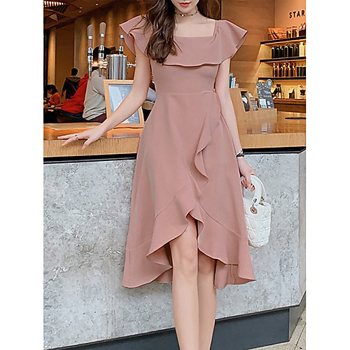 A-Line Maxi Elegant Holiday Cocktail Party Dress Off Shoulder Short Sleeve Asymmetrical Satin with Ruffles 2021
A-Line Maxi Elegant Holiday Cocktail Party Dress Off Shoulder Short Sleeve Asymmetrical Satin with Ruffles 2021