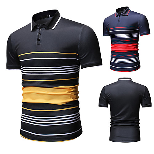 Men's Golf Shirt Tennis Shirt Other Prints Striped Short Sleeve Casual Tops Casual Black Navy Blue / Summer
Men's Golf Shirt Tennis Shirt Other Prints Striped Short Sleeve Casual Tops Casual Black Navy Blue / Summer