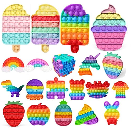 3 pcs Pop Fidget Reliver Stress Toys Rainbow Push It Bubble Antistress Toys Adult Children Sensory Toy To Relieve Autism
3 pcs Pop Fidget Reliver Stress Toys Rainbow Push It Bubble Antistress Toys Adult Children Sensory Toy To Relieve Autism