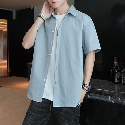 Men's Shirt Solid Colored Button-Down Short Sleeve Casual Tops Cotton Casual Fashion Breathable Comfortable White Black Blushing Pink
Men's Shirt Solid Colored Button-Down Short Sleeve Casual Tops Cotton Casual Fashion Breathable Comfortable White Black Blushing Pink