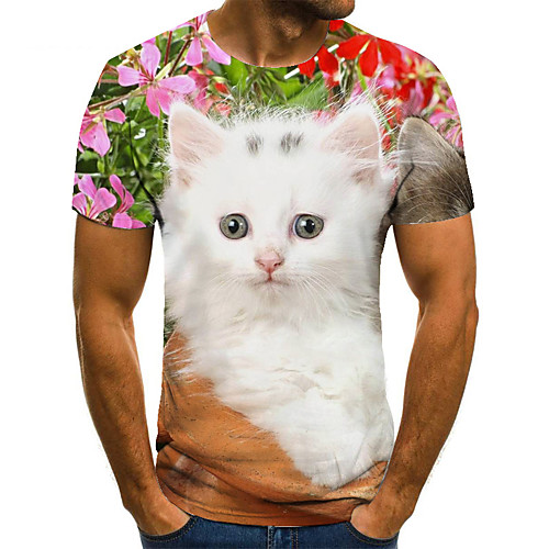 Men's Unisex Tee T shirt 3D Print Cat Graphic Prints Plus Size Print Short Sleeve Casual Tops Basic Fashion Designer Big and Tall White
Men's Unisex Tee T shirt 3D Print Cat Graphic Prints Plus Size Print Short Sleeve Casual Tops Basic Fashion Designer Big and Tall White