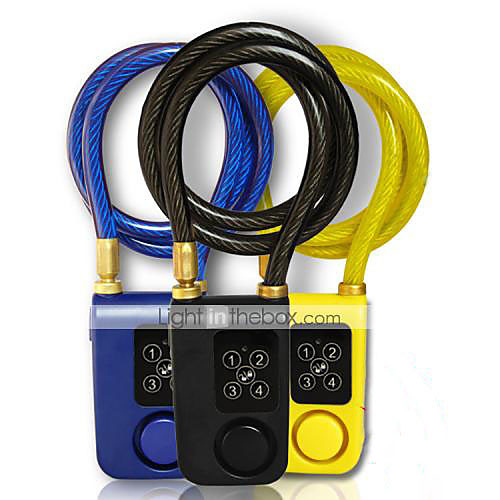 wireless anti-theft vibration alarm lock 115db bicycle bike motorcycle security lock with steel cable keyless password or remote control for lock/unlock ip55 for indoor & outdoor use (blue)
wireless anti-theft vibration alarm lock 115db bicycle bike motorcycle security lock with steel cable keyless password or remote control for lock/unlock ip55 for indoor & outdoor use (blue)