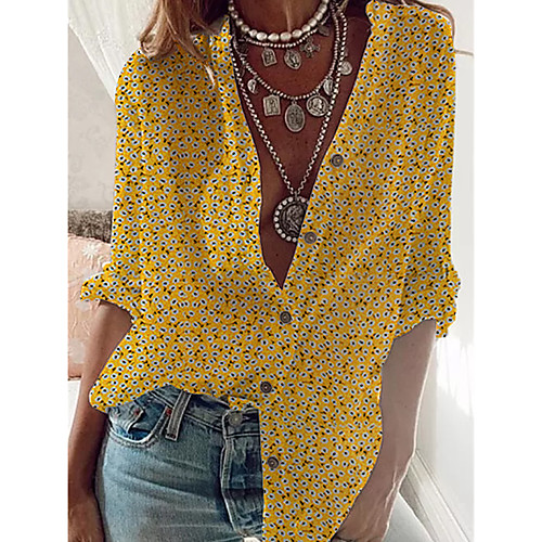 Women's Blouse Shirt Floral Long Sleeve Print Standing Collar Vintage Tops Blue Red Yellow
Women's Blouse Shirt Floral Long Sleeve Print Standing Collar Vintage Tops Blue Red Yellow