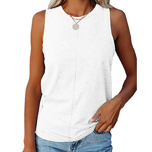 Women's Tank Top T shirt Plain Round Neck Basic Streetwear Tops White Purple Blushing Pink
Women's Tank Top T shirt Plain Round Neck Basic Streetwear Tops White Purple Blushing Pink