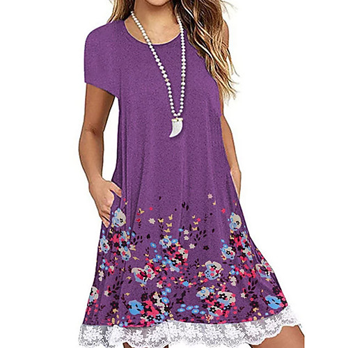 Women's A Line Dress Knee Length Dress Purple Red Wine Green Black Brown Dark Blue Short Sleeve Pattern Summer Casual 2021 S M L XL 2XL 3XL 4XL 5XL
Women's A Line Dress Knee Length Dress Purple Red Wine Green Black Brown Dark Blue Short Sleeve Pattern Summer Casual 2021 S M L XL 2XL 3XL 4XL 5XL