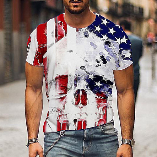 Men's Tee T shirt Shirt 3D Print Graphic 3D Skull American Flag Independence Day Print Short Sleeve Causal Tops Designer Big and Tall White
Men's Tee T shirt Shirt 3D Print Graphic 3D Skull American Flag Independence Day Print Short Sleeve Causal Tops Designer Big and Tall White