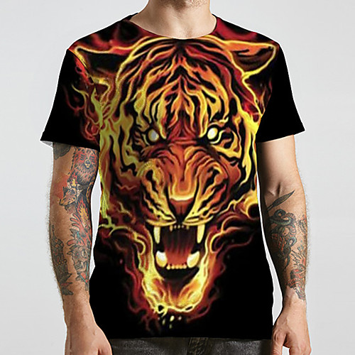 Men's Unisex Tee T shirt 3D Print Graphic Prints Tiger Animal Plus Size Print Short Sleeve Casual Tops Fashion Designer Big and Tall Black
Men's Unisex Tee T shirt 3D Print Graphic Prints Tiger Animal Plus Size Print Short Sleeve Casual Tops Fashion Designer Big and Tall Black