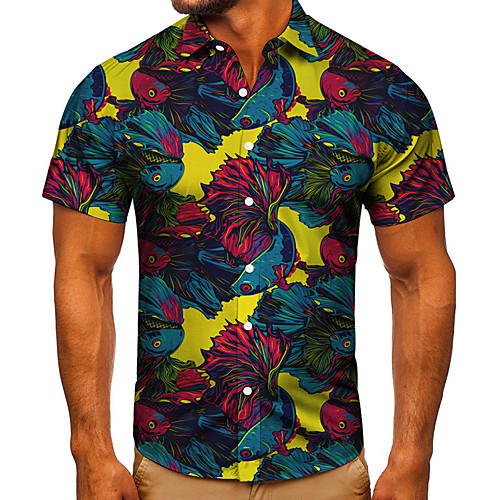 Men's Shirt 3D Print Graphic Prints Fish Button-Down Short Sleeve Street Tops Casual Fashion Classic Breathable Blue
Men's Shirt 3D Print Graphic Prints Fish Button-Down Short Sleeve Street Tops Casual Fashion Classic Breathable Blue