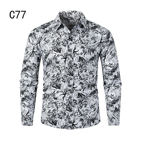 Men's Shirt Other Prints Leaves Long Sleeve Casual Tops Chinoiserie White
Men's Shirt Other Prints Leaves Long Sleeve Casual Tops Chinoiserie White