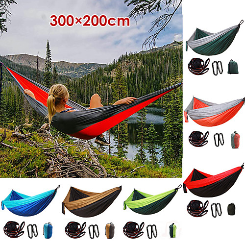 Camping Hammock Outdoor Ultra Light (UL) Breathability Wearable Quick Dry Parachute Nylon with Carabiners and Tree Straps for 2 person Fishing Camping Black Blue Red 300200 cm
Camping Hammock Outdoor Ultra Light (UL) Breathability Wearable Quick Dry Parachute Nylon with Carabiners and Tree Straps for 2 person Fishing Camping Black Blue Red 300200 cm