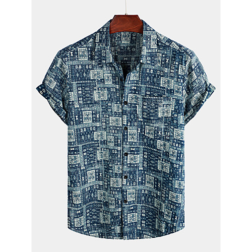 Men's Shirt Tribal Short Sleeve Daily Tops Cotton Basic Boho Classic Collar Navy Blue / Beach
Men's Shirt Tribal Short Sleeve Daily Tops Cotton Basic Boho Classic Collar Navy Blue / Beach
