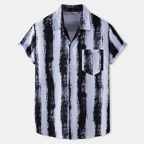 Men's Shirt Striped Button-Down Short Sleeve Casual Tops Cotton Casual Fashion Breathable Comfortable Black
Men's Shirt Striped Button-Down Short Sleeve Casual Tops Cotton Casual Fashion Breathable Comfortable Black