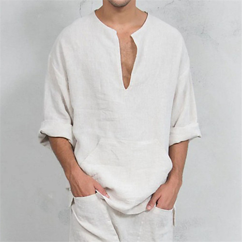 Men's Shirt Solid Colored Long Sleeve Casual Tops Casual Fashion Breathable Comfortable V Neck Blushing Pink White Navy Blue
Men's Shirt Solid Colored Long Sleeve Casual Tops Casual Fashion Breathable Comfortable V Neck Blushing Pink White Navy Blue