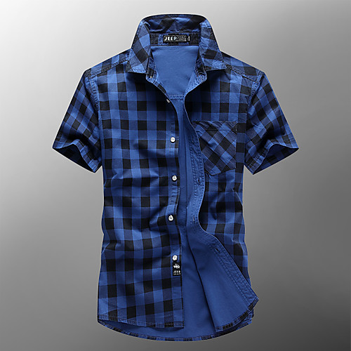 Men's T shirt Shirt Tartan Print Short Sleeve Casual Tops Cotton Casual Breathable Beach Blue Army Green
Men's T shirt Shirt Tartan Print Short Sleeve Casual Tops Cotton Casual Breathable Beach Blue Army Green