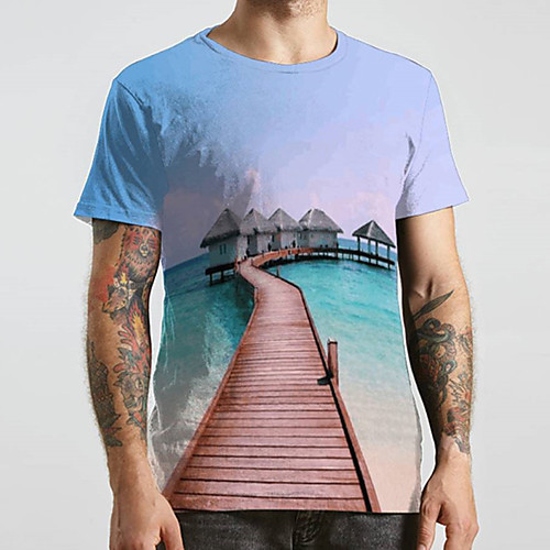 Men's Unisex Tee T shirt 3D Print Graphic Prints Beach Plus Size Print Short Sleeve Casual Tops Basic Designer Big and Tall Blue
Men's Unisex Tee T shirt 3D Print Graphic Prints Beach Plus Size Print Short Sleeve Casual Tops Basic Designer Big and Tall Blue