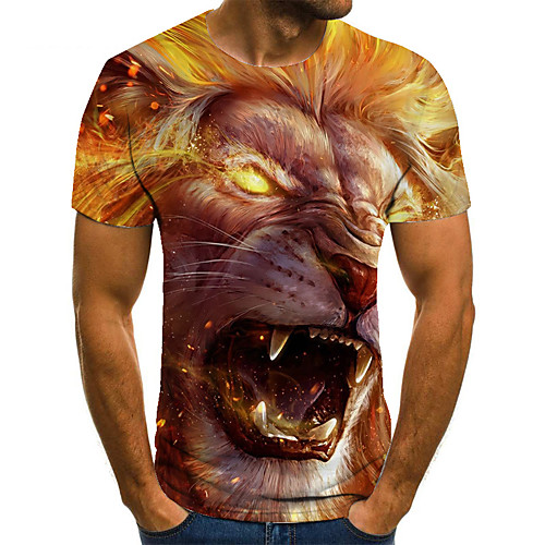 Men's Unisex Tee T shirt 3D Print Graphic Prints Lion Plus Size Print Short Sleeve Casual Tops Basic Fashion Designer Big and Tall Yellow
Men's Unisex Tee T shirt 3D Print Graphic Prints Lion Plus Size Print Short Sleeve Casual Tops Basic Fashion Designer Big and Tall Yellow