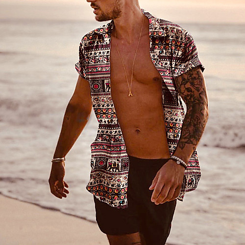 Men's Shirt Floral Button-Down Short Sleeve Casual Tops Chinese Style Casual Fashion Breathable Brown
Men's Shirt Floral Button-Down Short Sleeve Casual Tops Chinese Style Casual Fashion Breathable Brown