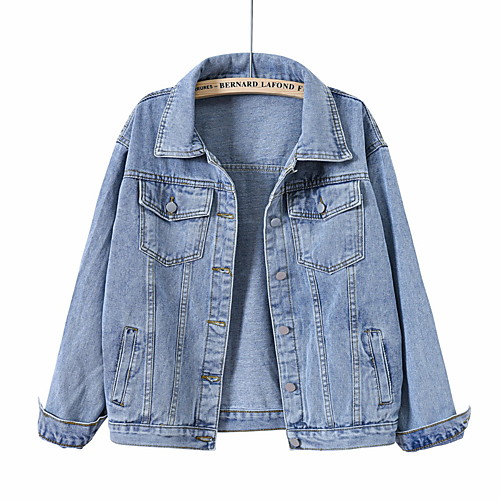 Women's Coat Casual / Daily Spring Regular Coat Shirt Collar Regular Fit Casual Jacket Solid Color Others Blue / Cotton
Women's Coat Casual / Daily Spring Regular Coat Shirt Collar Regular Fit Casual Jacket Solid Color Others Blue / Cotton