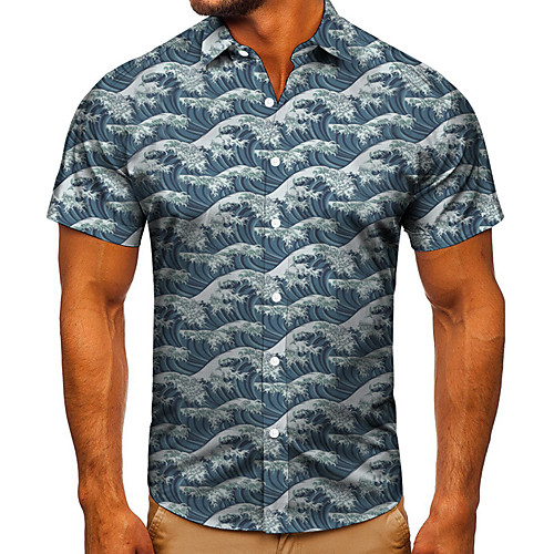 Men's Shirt 3D Print Graphic Prints Spray Button-Down Short Sleeve Street Tops Casual Fashion Classic Breathable Blue
Men's Shirt 3D Print Graphic Prints Spray Button-Down Short Sleeve Street Tops Casual Fashion Classic Breathable Blue