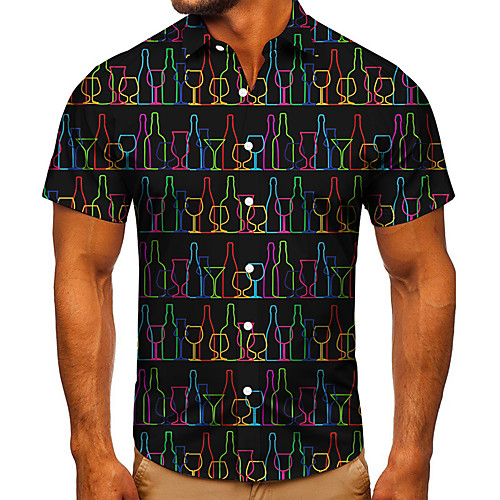 Men's Shirt 3D Print Graphic Prints Wine Glass Button-Down Short Sleeve Street Tops Casual Fashion Classic Breathable Black
Men's Shirt 3D Print Graphic Prints Wine Glass Button-Down Short Sleeve Street Tops Casual Fashion Classic Breathable Black