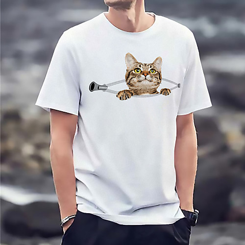 Men's Unisex Tee T shirt Hot Stamping Cat Graphic Prints Plus Size Print Short Sleeve Casual Tops Basic Fashion Designer Big and Tall White
Men's Unisex Tee T shirt Hot Stamping Cat Graphic Prints Plus Size Print Short Sleeve Casual Tops Basic Fashion Designer Big and Tall White