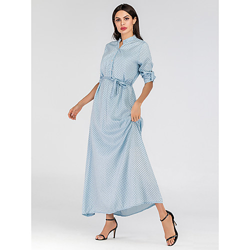 Women's Swing Dress Maxi long Dress Light Blue Short Sleeve Solid Color Spring Summer Elegant & Luxurious 2021 L XL XXL
Women's Swing Dress Maxi long Dress Light Blue Short Sleeve Solid Color Spring Summer Elegant & Luxurious 2021 L XL XXL