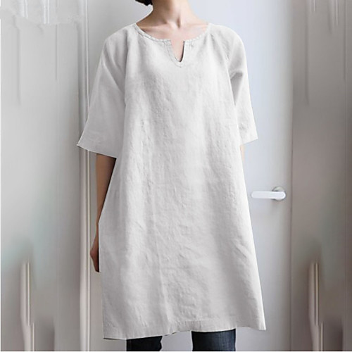 Women's Shirt Dress Knee Length Dress Green White Black Half Sleeve Solid Color Spring Summer Casual / Daily 2021 S M L XL XXL XXXL 4XL 5XL
Women's Shirt Dress Knee Length Dress Green White Black Half Sleeve Solid Color Spring Summer Casual / Daily 2021 S M L XL XXL XXXL 4XL 5XL
