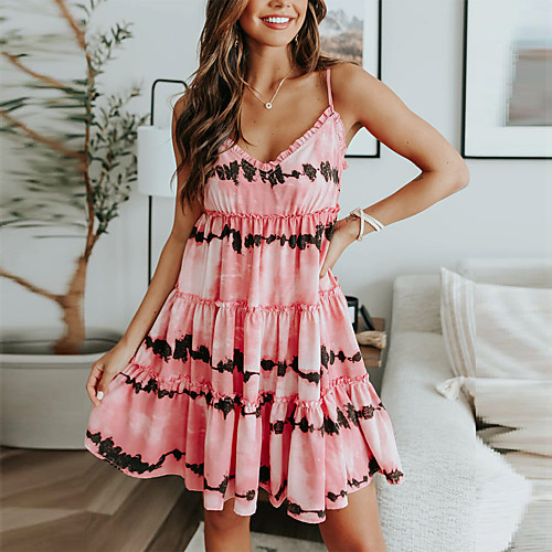 Women's Strap Dress Knee Length Dress Blushing Pink Short Sleeve Pattern Summer Casual 2021 S M L XL XXL XXXL
Women's Strap Dress Knee Length Dress Blushing Pink Short Sleeve Pattern Summer Casual 2021 S M L XL XXL XXXL
