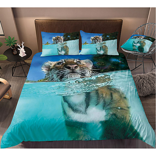 3D Digital Tiger Print 3-Piece Duvet Cover Set Hotel Bedding Sets with Soft Lightweight Microfiber, Include 1 Duvet Cover, 2 Pillowcases for Double/Queen/King(1 Pillowcase for Twin/Single)
3D Digital Tiger Print 3-Piece Duvet Cover Set Hotel Bedding Sets with Soft Lightweight Microfiber, Include 1 Duvet Cover, 2 Pillowcases for Double/Queen/King(1 Pillowcase for Twin/Single)