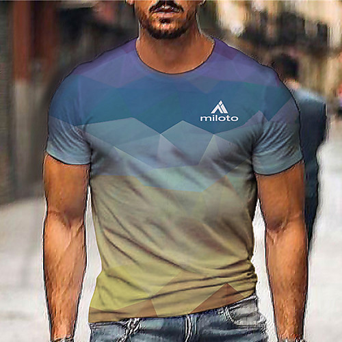 Men's Tee T shirt Shirt 3D Print Graphic Prints Geometry Print Short Sleeve Daily Tops Casual Designer Big and Tall Round Neck Blue / Summer
Men's Tee T shirt Shirt 3D Print Graphic Prints Geometry Print Short Sleeve Daily Tops Casual Designer Big and Tall Round Neck Blue / Summer