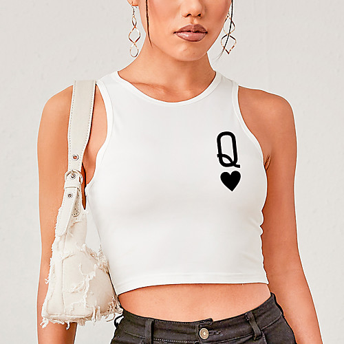 Women's Tank Top T shirt Letter Print Round Neck Basic Sexy Tops Slim White Blushing Pink Black / Crop
Women's Tank Top T shirt Letter Print Round Neck Basic Sexy Tops Slim White Blushing Pink Black / Crop