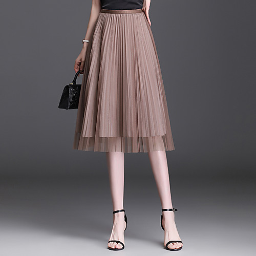Women's Going out Weekend Elegant Streetwear Skirts Solid Colored Pleated Black Camel
Women's Going out Weekend Elegant Streetwear Skirts Solid Colored Pleated Black Camel