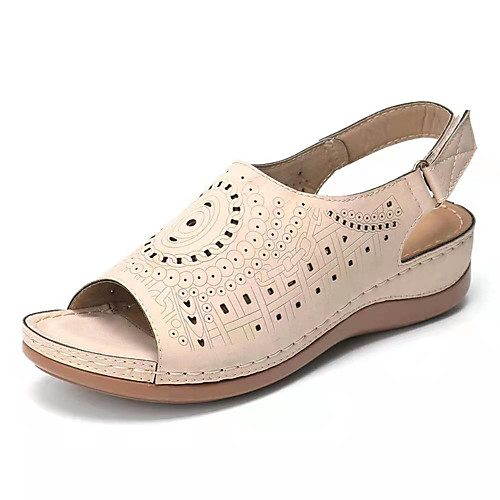Women's Sandals Comfort Shoes Wedge Heel Round Toe PU Solid Colored Light Brown Dark Brown Burgundy
Women's Sandals Comfort Shoes Wedge Heel Round Toe PU Solid Colored Light Brown Dark Brown Burgundy