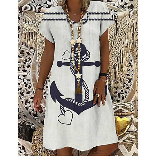 Women's T Shirt Dress Tee Dress Knee Length Dress White Short Sleeve Print Print Spring Summer V Neck Casual Holiday 2021 S M L XL XXL 3XL
Women's T Shirt Dress Tee Dress Knee Length Dress White Short Sleeve Print Print Spring Summer V Neck Casual Holiday 2021 S M L XL XXL 3XL