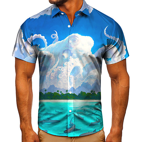 Men's Shirt 3D Print Graphic Prints Beach Button-Down Short Sleeve Street Tops Casual Fashion Classic Breathable Blue
Men's Shirt 3D Print Graphic Prints Beach Button-Down Short Sleeve Street Tops Casual Fashion Classic Breathable Blue