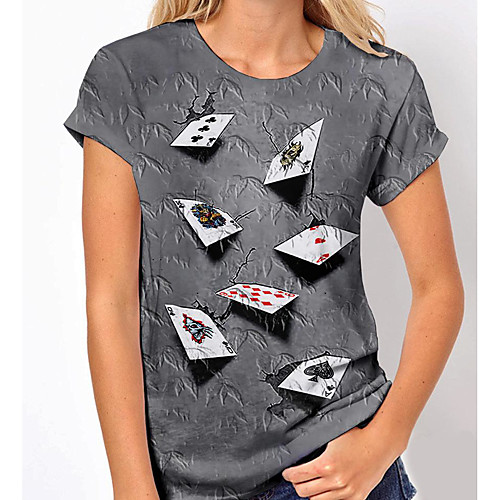 Women's 3D Printed Painting T shirt Graphic 3D Print Round Neck Basic Tops Gray
Women's 3D Printed Painting T shirt Graphic 3D Print Round Neck Basic Tops Gray