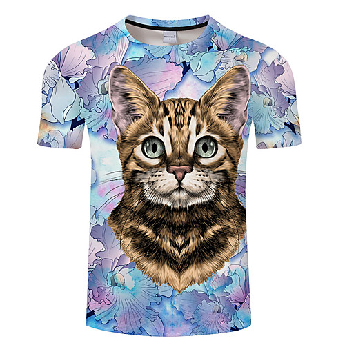 Men's Unisex Tee T shirt 3D Print Cat Graphic Prints Animal Plus Size 3D Print Print Short Sleeve Casual Tops Basic Designer Big and Tall Green / Gray White Blue
Men's Unisex Tee T shirt 3D Print Cat Graphic Prints Animal Plus Size 3D Print Print Short Sleeve Casual Tops Basic Designer Big and Tall Green / Gray White Blue