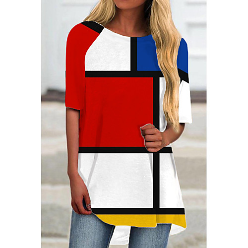 Women's T Shirt Dress Tee Dress Short Mini Dress Red Half Sleeve Color Block Geometric Print Spring Summer Round Neck Casual Holiday 2021 S M L XL XXL 3XL
Women's T Shirt Dress Tee Dress Short Mini Dress Red Half Sleeve Color Block Geometric Print Spring Summer Round Neck Casual Holiday 2021 S M L XL XXL 3XL