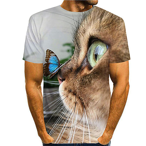 Men's Tee T shirt 3D Print Cat Butterfly Graphic Prints Print Short Sleeve Daily Tops Casual Designer Big and Tall Brown
Men's Tee T shirt 3D Print Cat Butterfly Graphic Prints Print Short Sleeve Daily Tops Casual Designer Big and Tall Brown