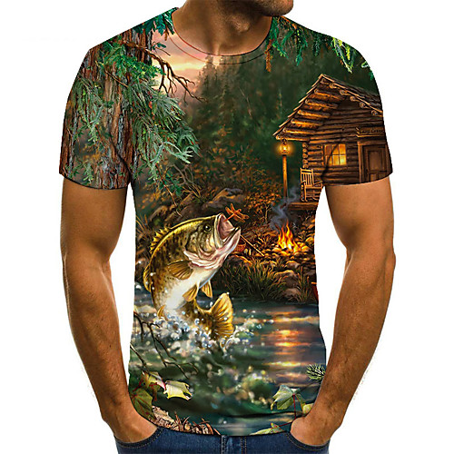 Men's Unisex Tee T shirt Shirt 3D Print Graphic Prints Fish Plus Size Print Short Sleeve Casual Tops Basic Fashion Designer Big and Tall Round Neck Green
Men's Unisex Tee T shirt Shirt 3D Print Graphic Prints Fish Plus Size Print Short Sleeve Casual Tops Basic Fashion Designer Big and Tall Round Neck Green