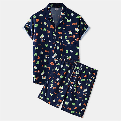 Men's Shirt Suits Shirt Cartoon Button-Down Short Sleeve Casual Tops Cotton Casual Fashion Hawaiian Breathable Navy Blue
Men's Shirt Suits Shirt Cartoon Button-Down Short Sleeve Casual Tops Cotton Casual Fashion Hawaiian Breathable Navy Blue