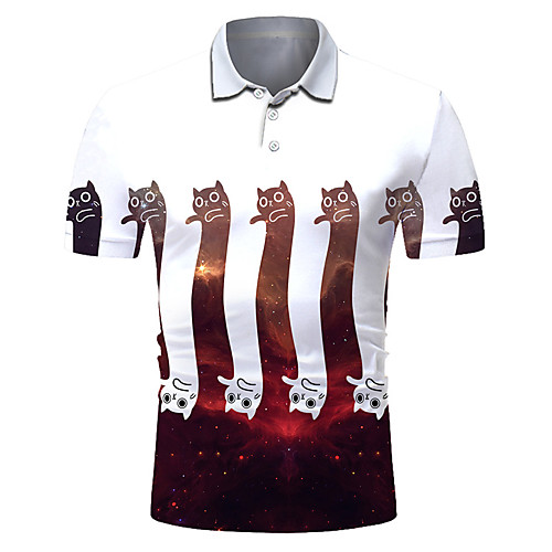 Men's Golf Shirt 3D Print Cat Animal Button-Down Short Sleeve Street Tops Casual Fashion Cool Breathable White / Sports
Men's Golf Shirt 3D Print Cat Animal Button-Down Short Sleeve Street Tops Casual Fashion Cool Breathable White / Sports