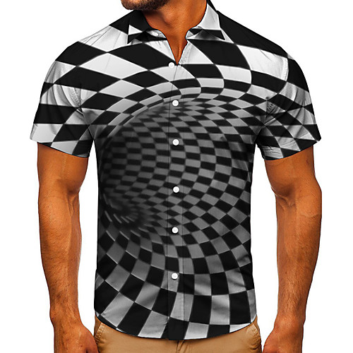 Men's Shirt 3D Print Optical Illusion Graphic Prints Button-Down Short Sleeve Street Tops Casual Fashion Classic Breathable Black / Gray
Men's Shirt 3D Print Optical Illusion Graphic Prints Button-Down Short Sleeve Street Tops Casual Fashion Classic Breathable Black / Gray